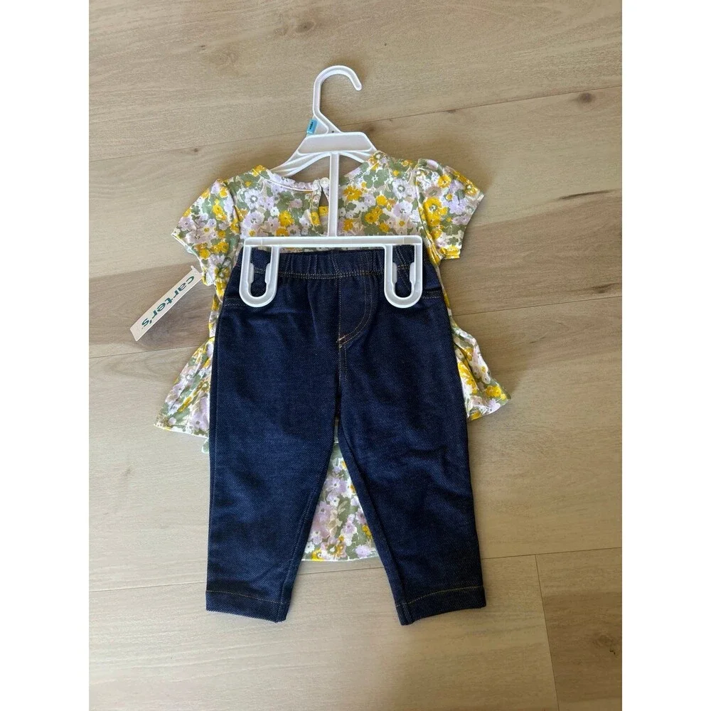 Carter's floral print short sleeve bodysuit and pants set
